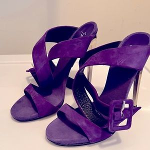 Purple suede Giuseppe Zanotti heels.